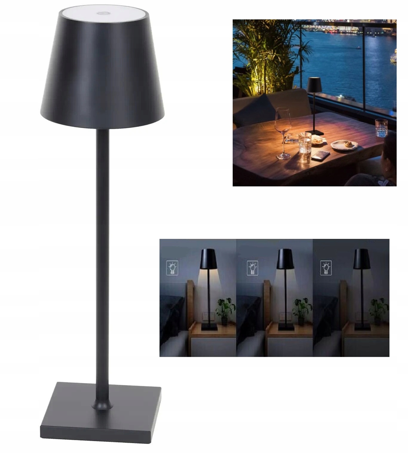 nowoczesna Lampa Stołowa Led bezprzewodowa sterowanie dotykowe