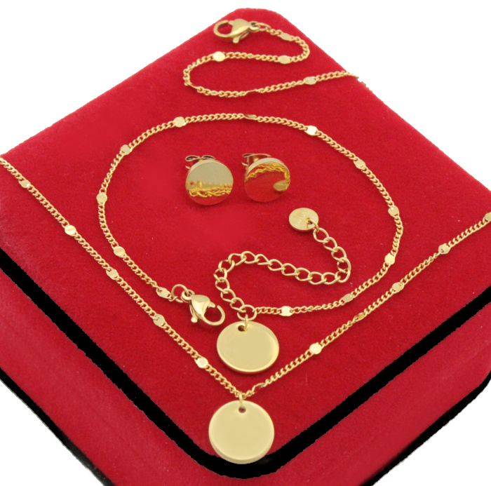 

Komplet Złoty Shine Blaszki Stal Chirurgiczna