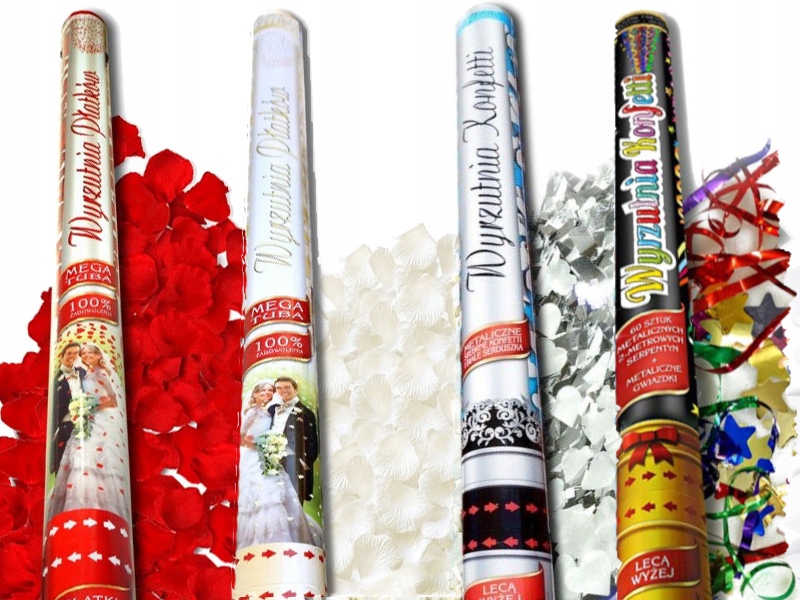 

Wystrzałowe Konfetti Płatki Róż Ślub 60cm 4 Sztuki