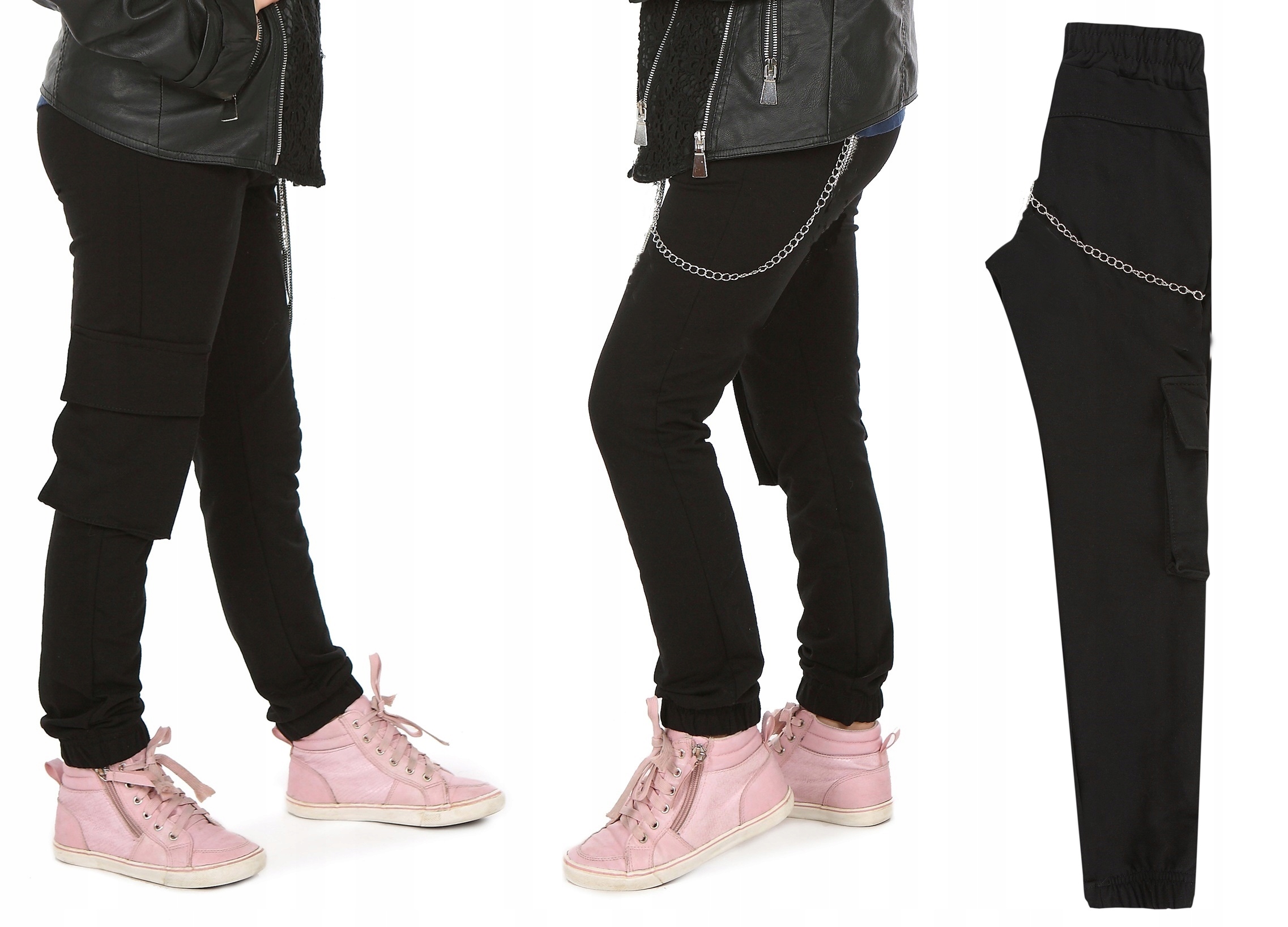 Spodnie dziewczęce BOJÓWKI ŁAŃCUCHY r.164 Prod.PL Marka Maja