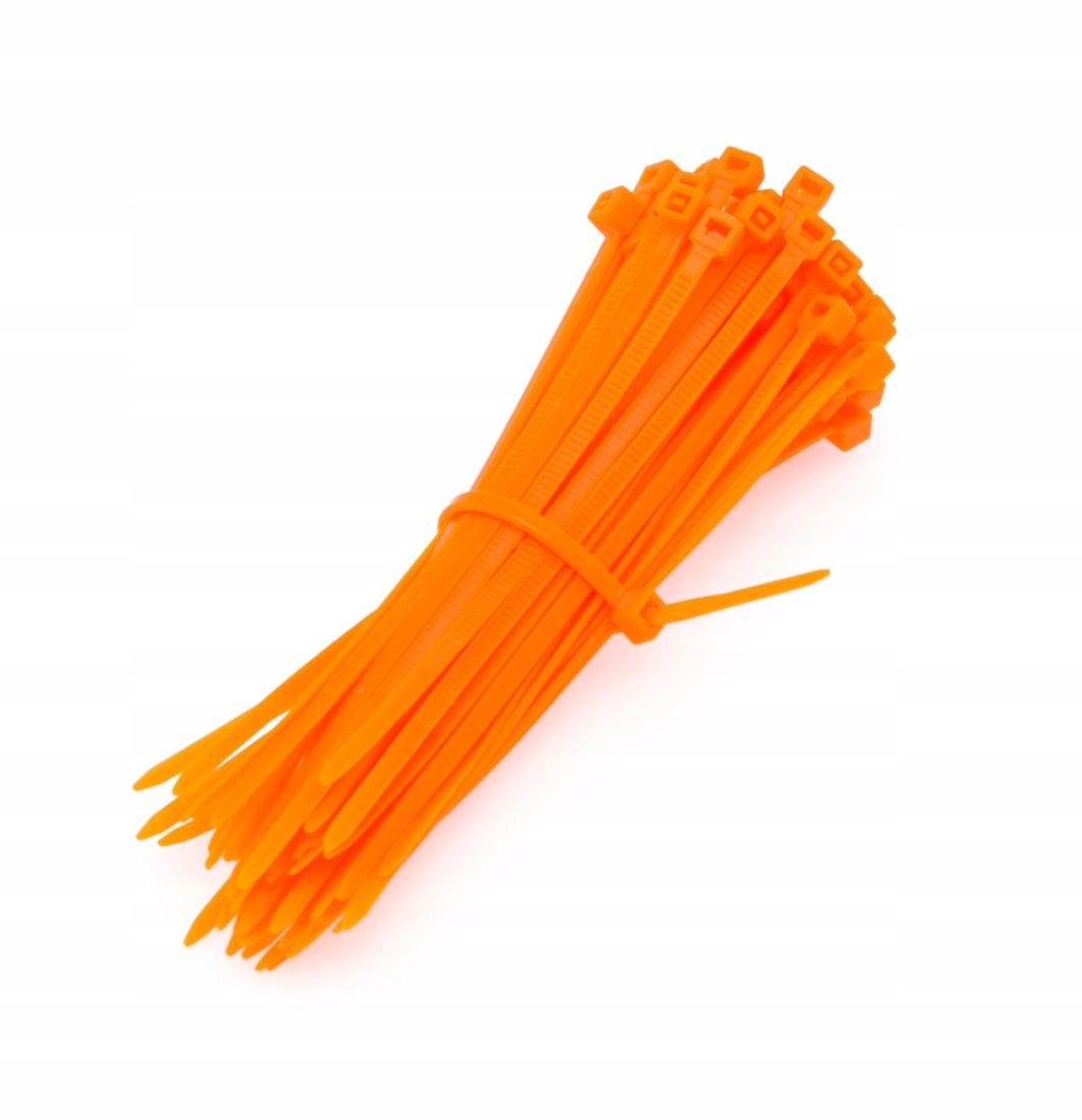 Opaski Zaciskowe 100x2,5mm Pomarańczowe 200 sztuk