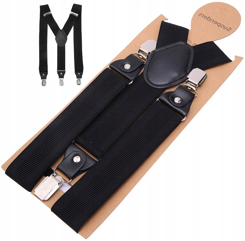 Szelki Męskie mocne szerokie do spodni Podwójne Wzór dominujący bez wzoru