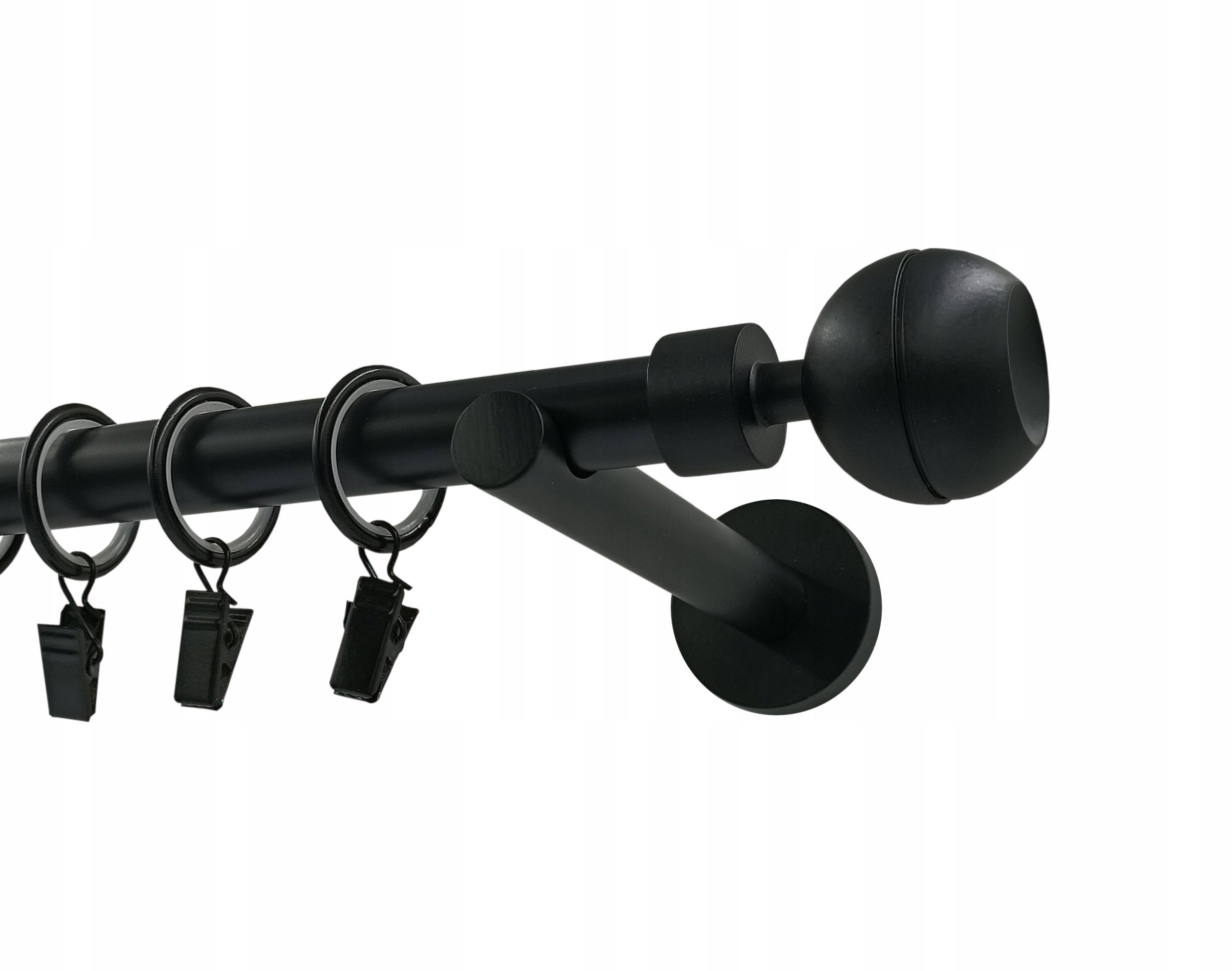 Jednoduchá garnýž Kovový 19 mm Černý Mat 360 cm Kula Optic