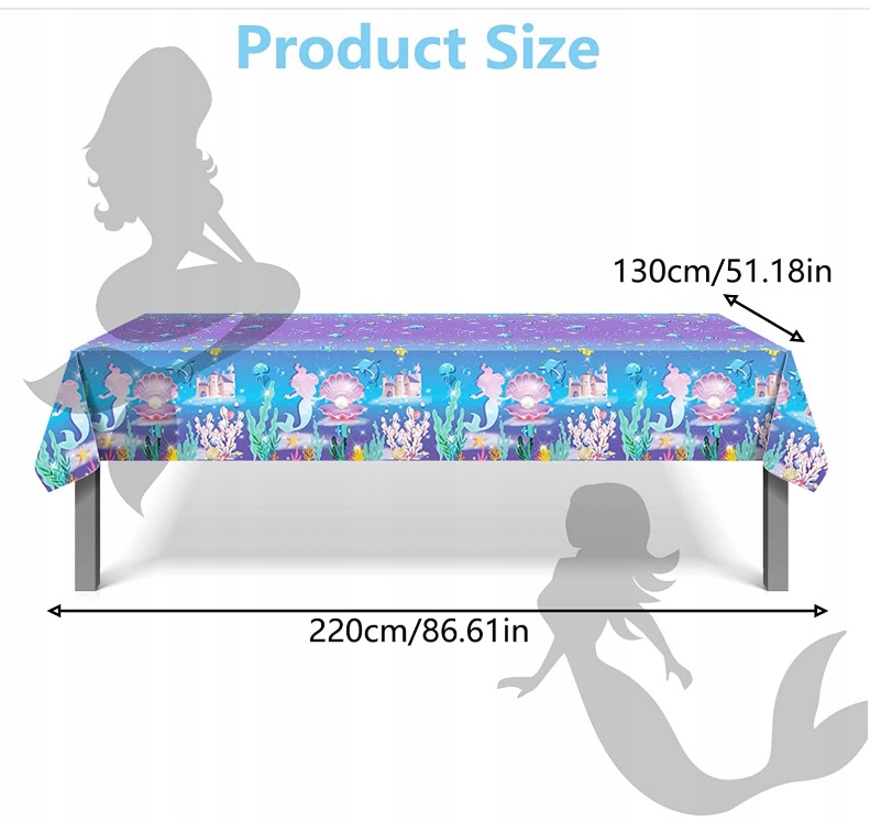 Syrena Podwodny śWiat Tematyczny Obrus Urodzinowy Stan opakowania oryginalne