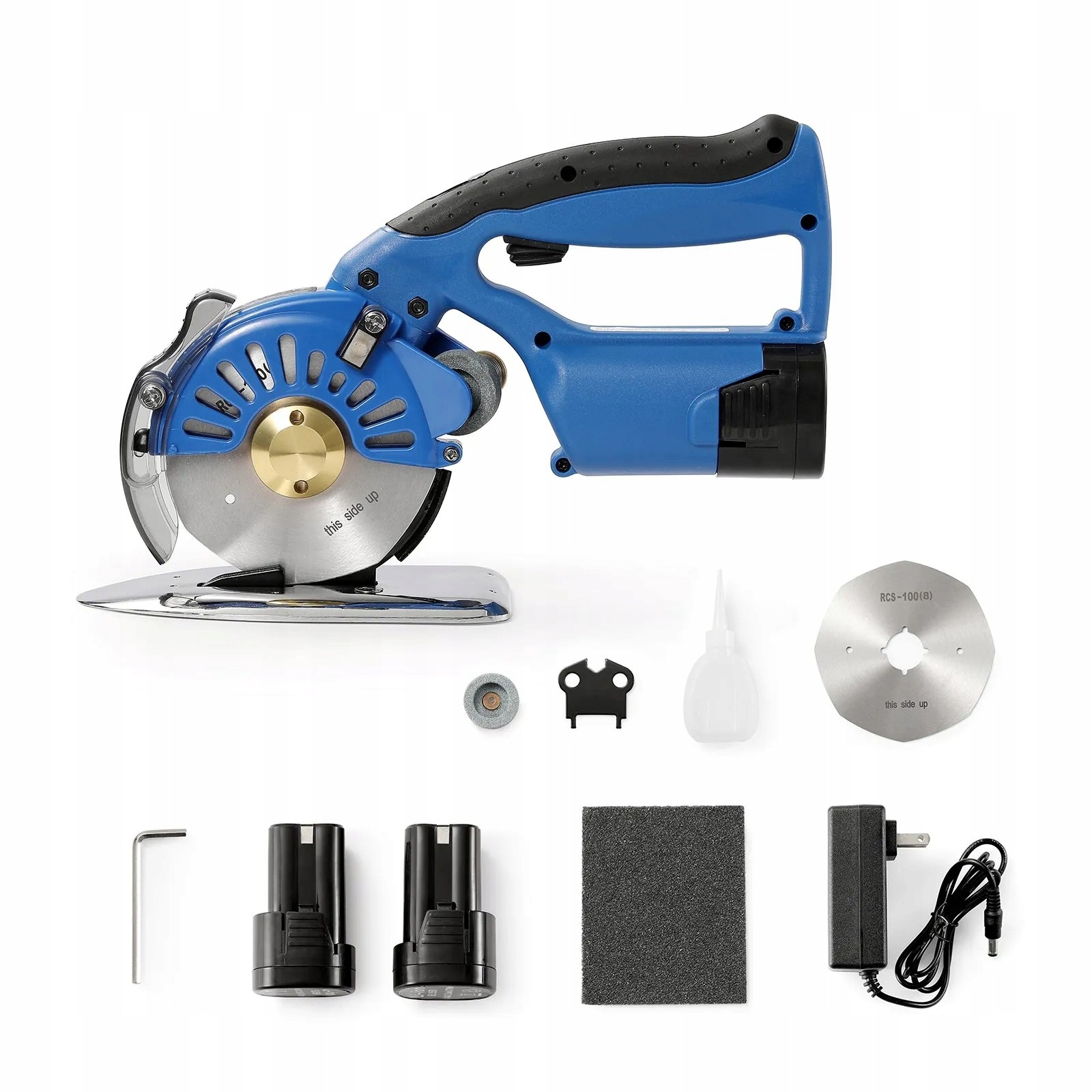 Nůž na řezání kotoučové tkaniny, kůže 150 W, 28 mm, silný, černý