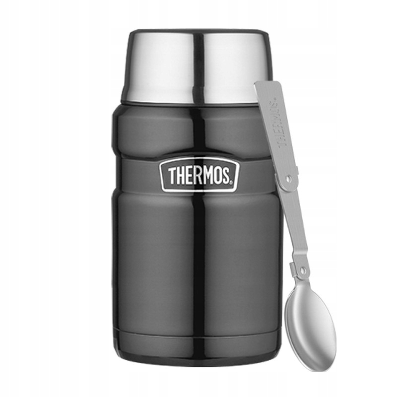 Thermos termos obiadowy ze składaną łyżką 710 ml ciemnoszary