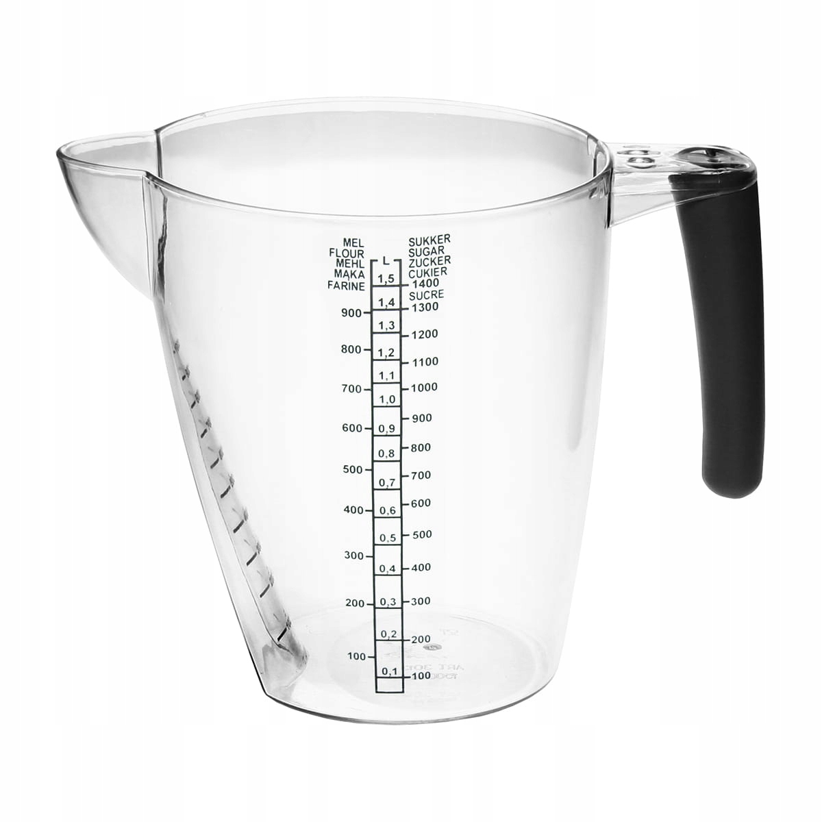 DZBANEK MIARKA KUBEK PLASTIKOWY 1L Z UCHEM