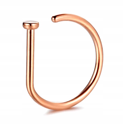 KOLCZYK DO NOSA ROSE GOLD D-RING 1,0/10 TYTAN