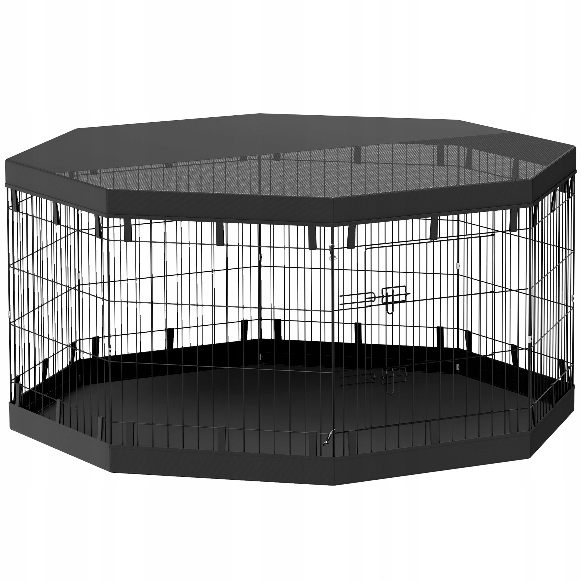 Kotec pro psy PawHut černá Ø159 x 76H cm s voděodolnou podlahou