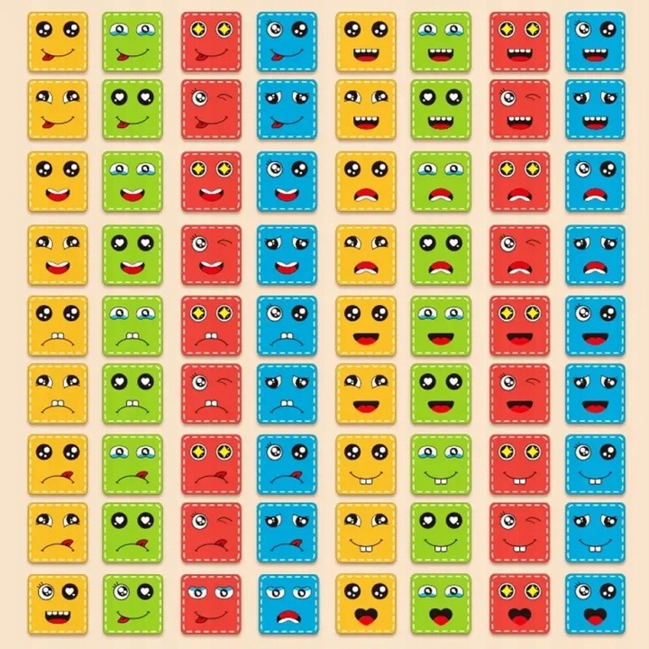 Drewniane klocki gra Minki emocje z dzwonkiem Zestaw w blaszanym pudełku Wiek dziecka 3 lata +