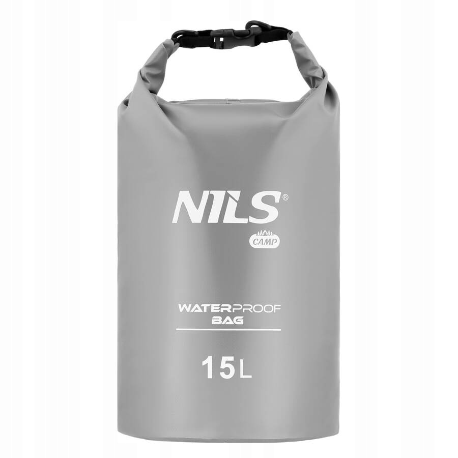 Worek dry bag 15L wodoszczelny plecak na kajak plażę morski szary Nils Camp