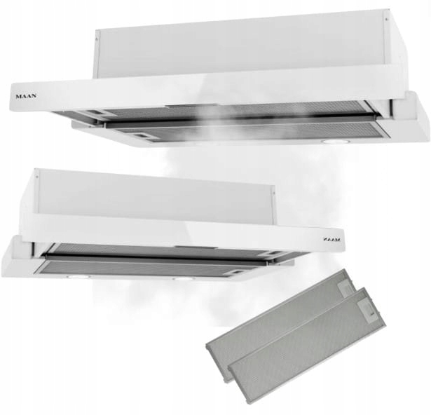 Okap kuchenny do zabudowy teleskopowy 60 cm Maan Corona Touch Biały Filtr