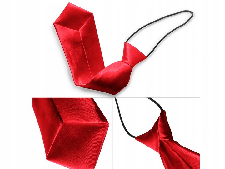 KRAWAT DZIECIĘCY CZERWONY GŁADKI WĄSKI CHŁOPIĘCY na Gumce GUMKA Marka bez marki