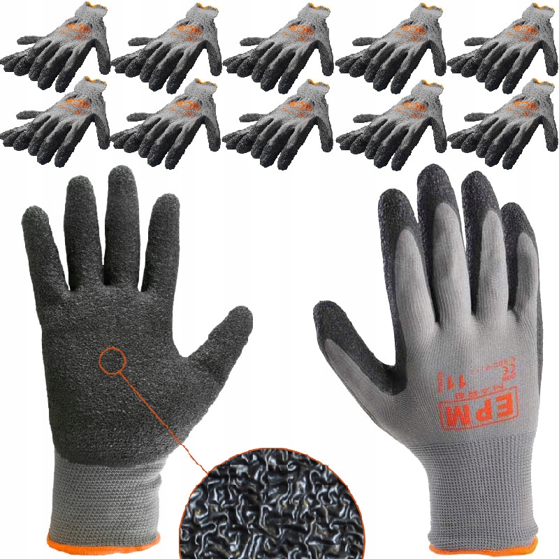 Rękawiczki Robocze Mars 10szt Rozm. 7 Rękawice Ogrodnicze Ochronne Gumowane