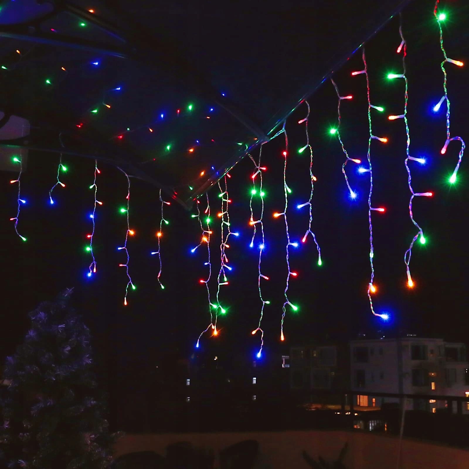 INTERGO KURTYNA GRILANDA ŚWIETLNA ZEWNĘTRZNA LAMPKI WODOODPORNE 10M 400 LED — miniatura 10