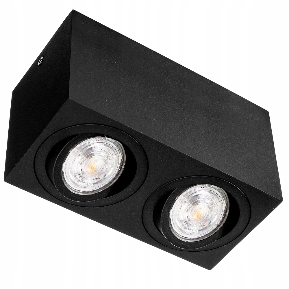 Premiumlux Piazza 2xgu10 oprawa sufitowa natynkowa czarna piaskowana