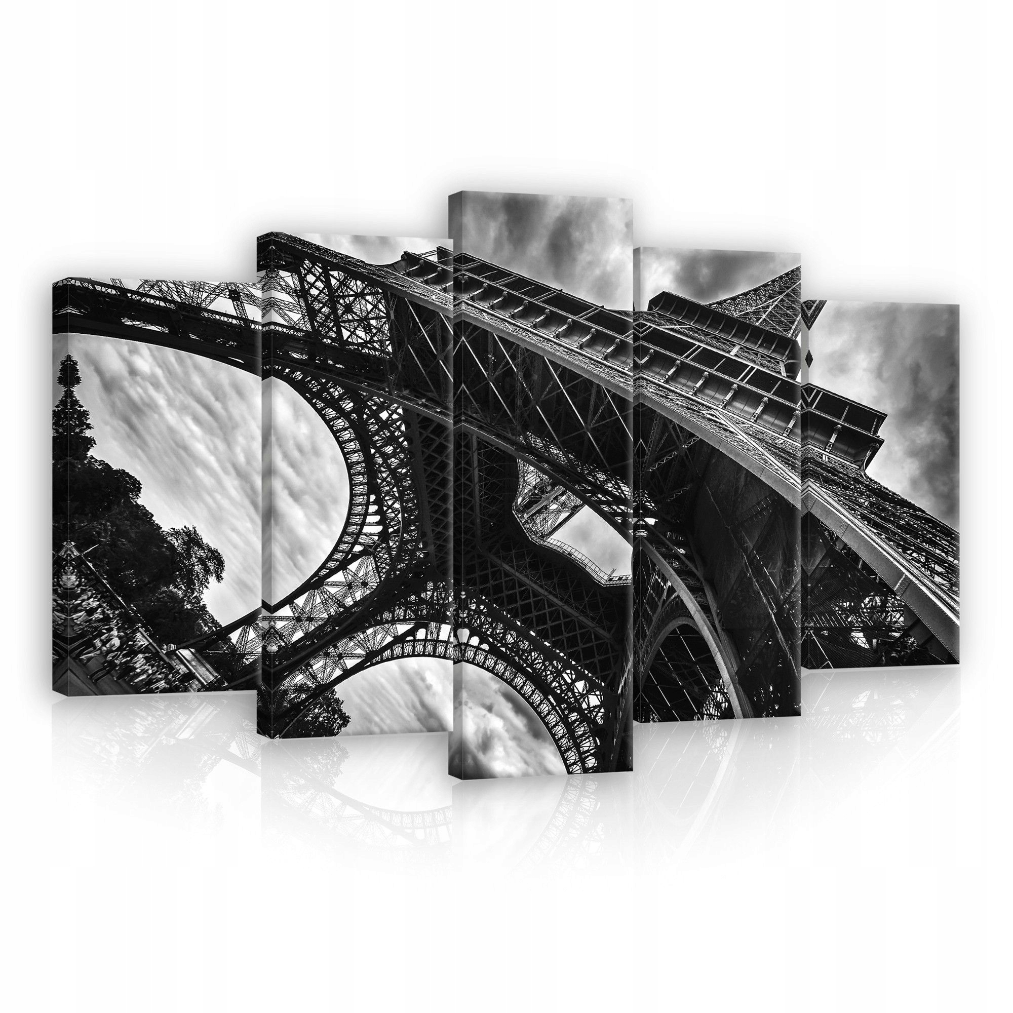 Obraz 100x60 Eiffelova věž Paříž Francie architektura monochromatický