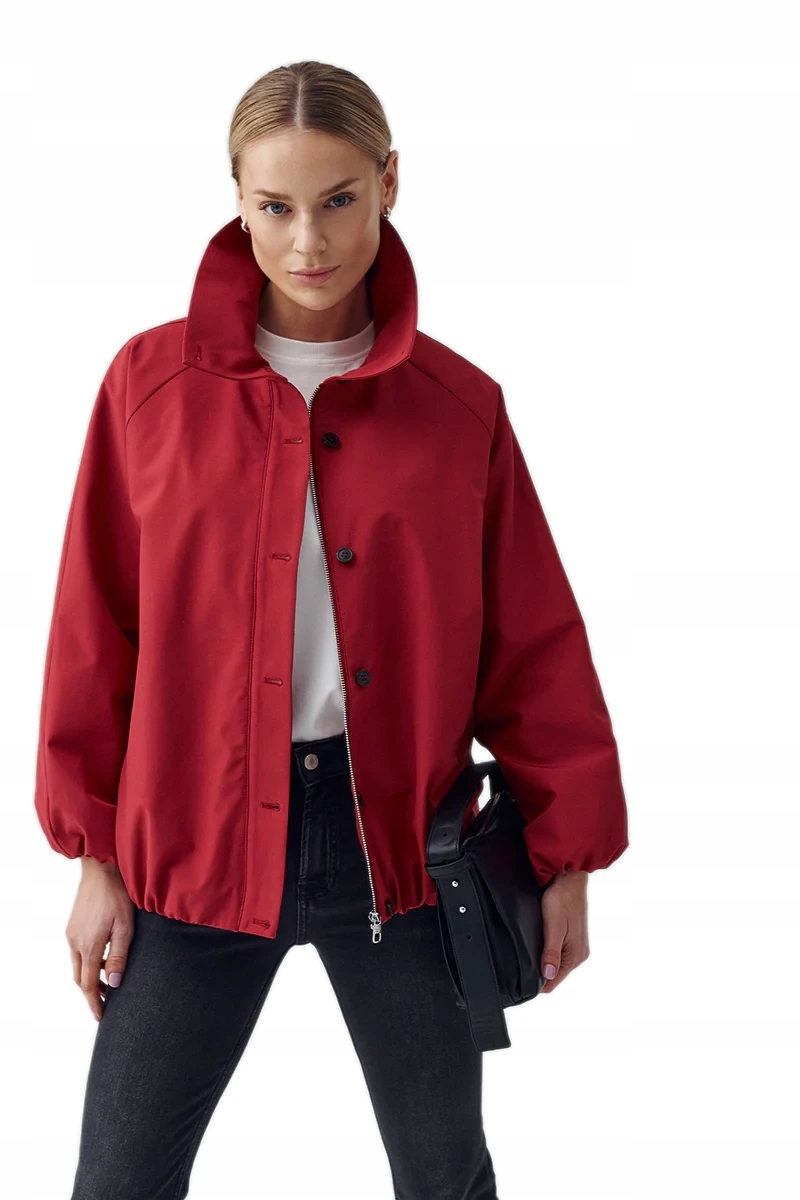Dámská Jarní Červená Volná Dámská Módní Bunda Janbor Xs