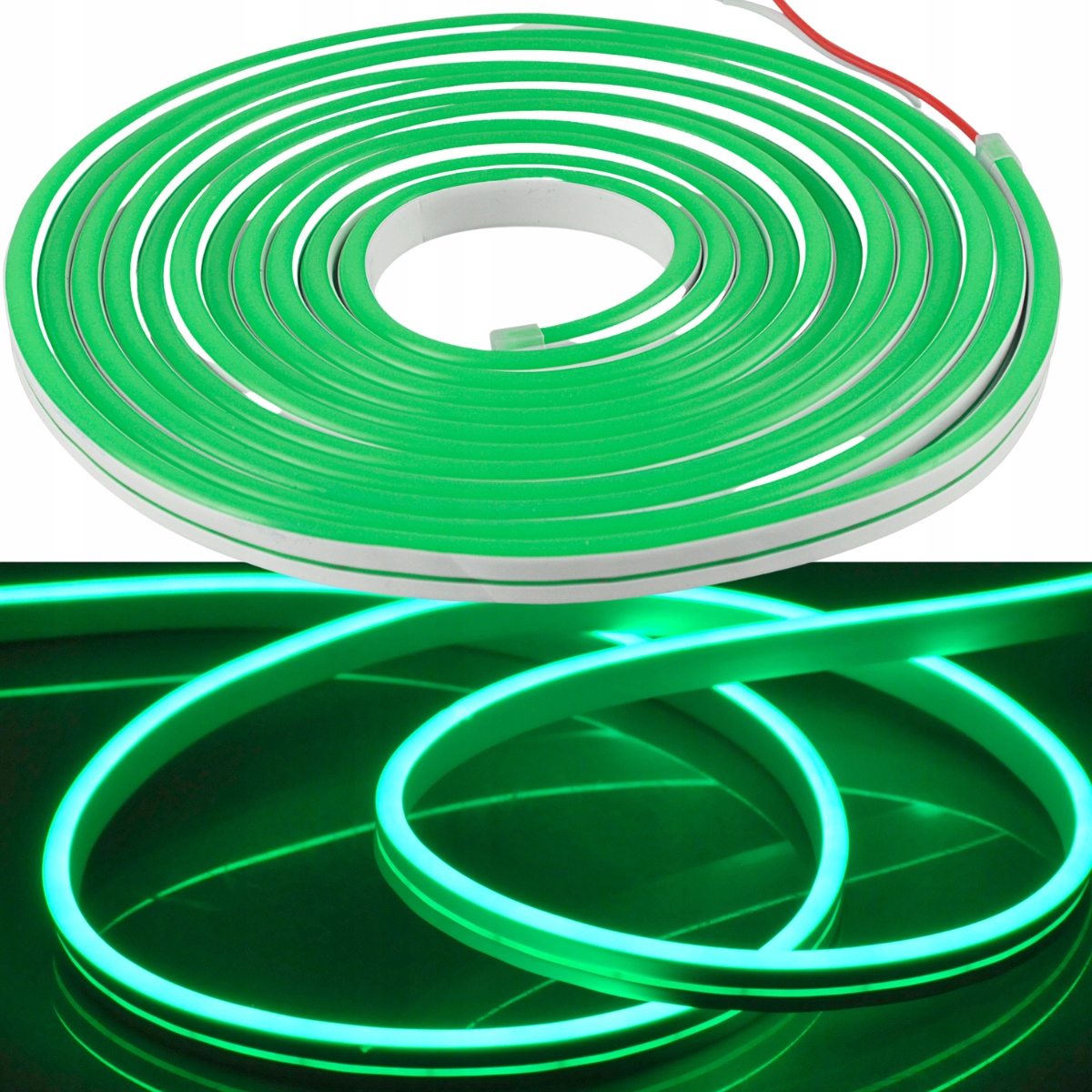 Led páska Neon 24V 5 m voděodolná zelená na zeď pružná, ohýbatelná Polux