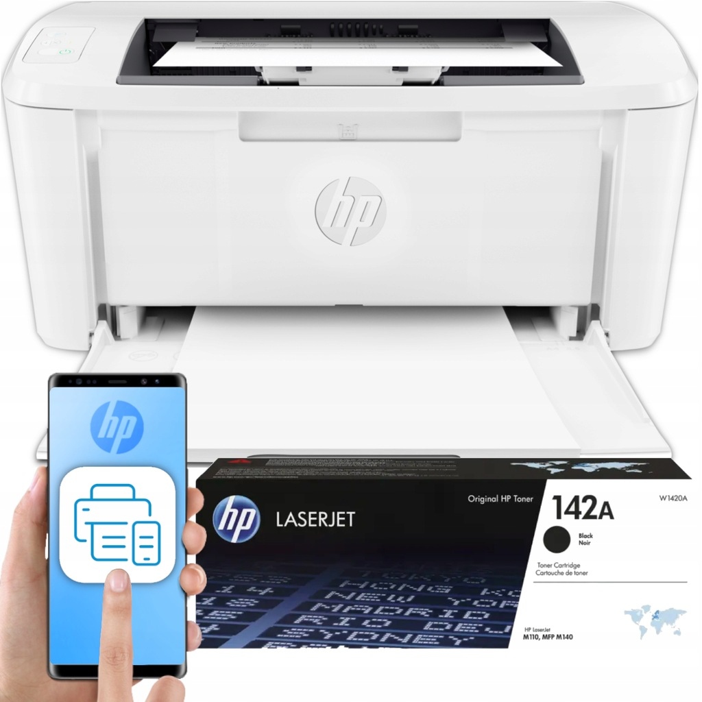 Mała Wydajna Drukarka laserowa Hp Laser Jet Druk Mono Wifi Toner Tusze