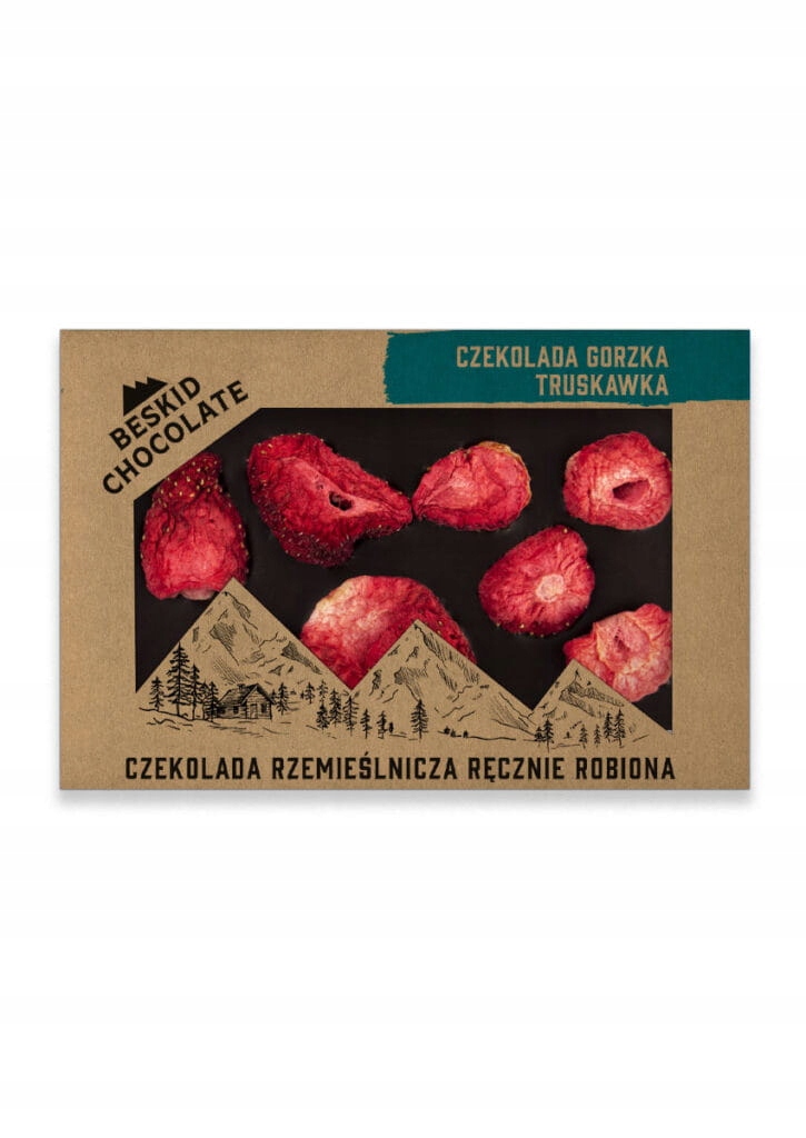 Levně 2x Hořká Čokoláda S Jahodou 70 g. Beskid Chocolate