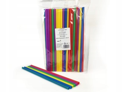 SŁOMKI RURKI PROSTE PP DO NAPOJÓW KOLOROWE PLASTIKOWE WIELORAZOWE 100 SZT