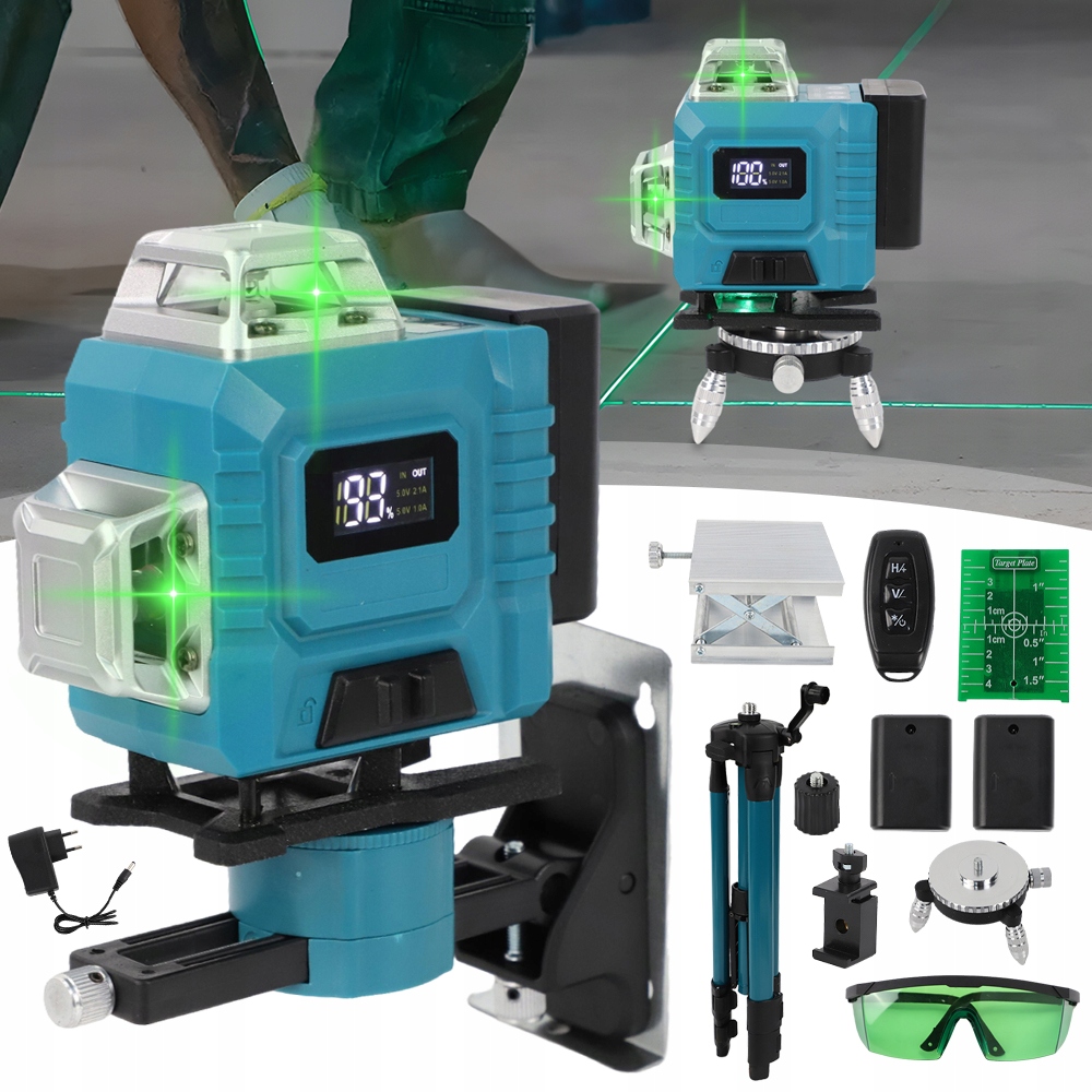Laserová vodováha 360 Křížová Samonivelační 4D Plošná Laser App