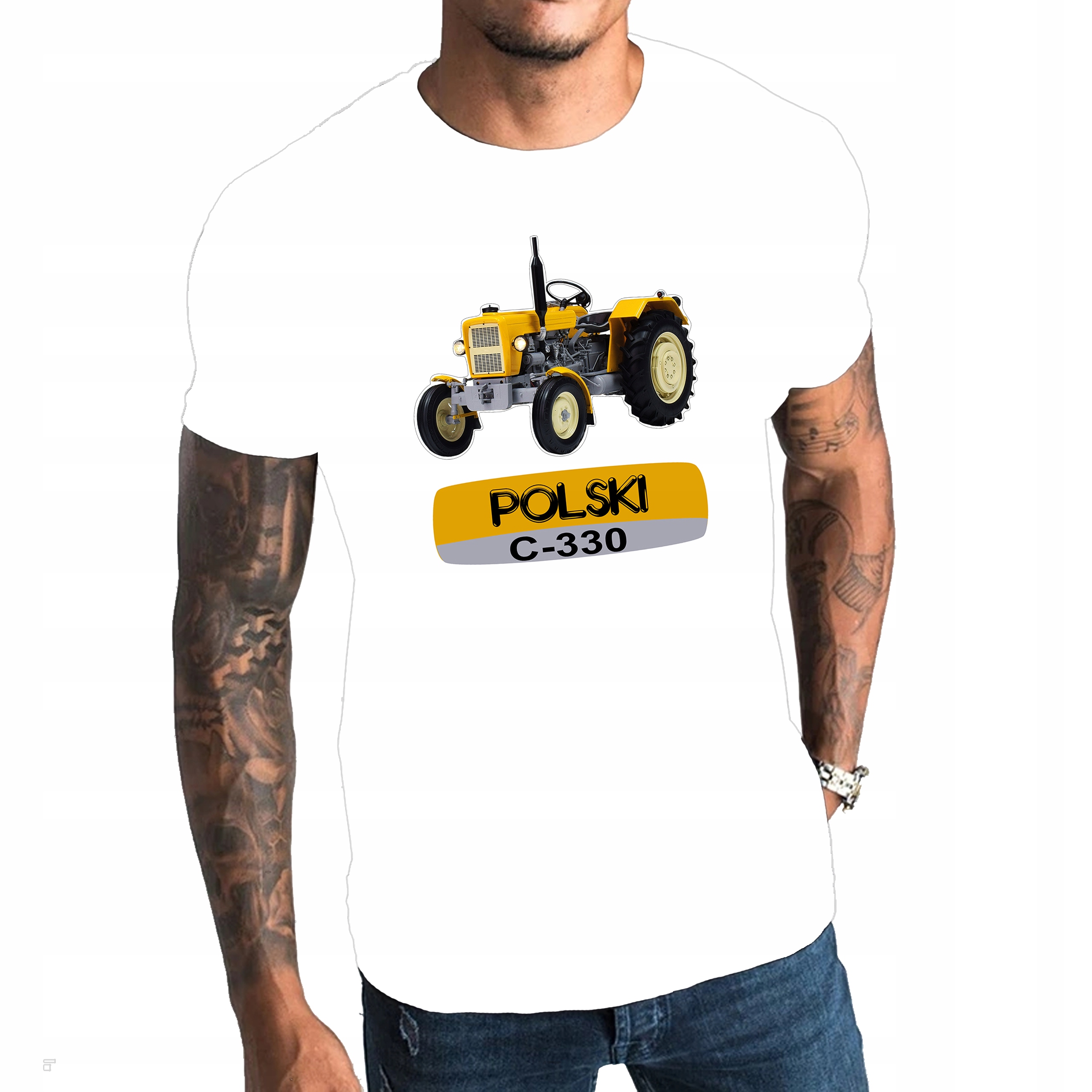 

Koszulka męska C-330 ciągnik traktor żółty S