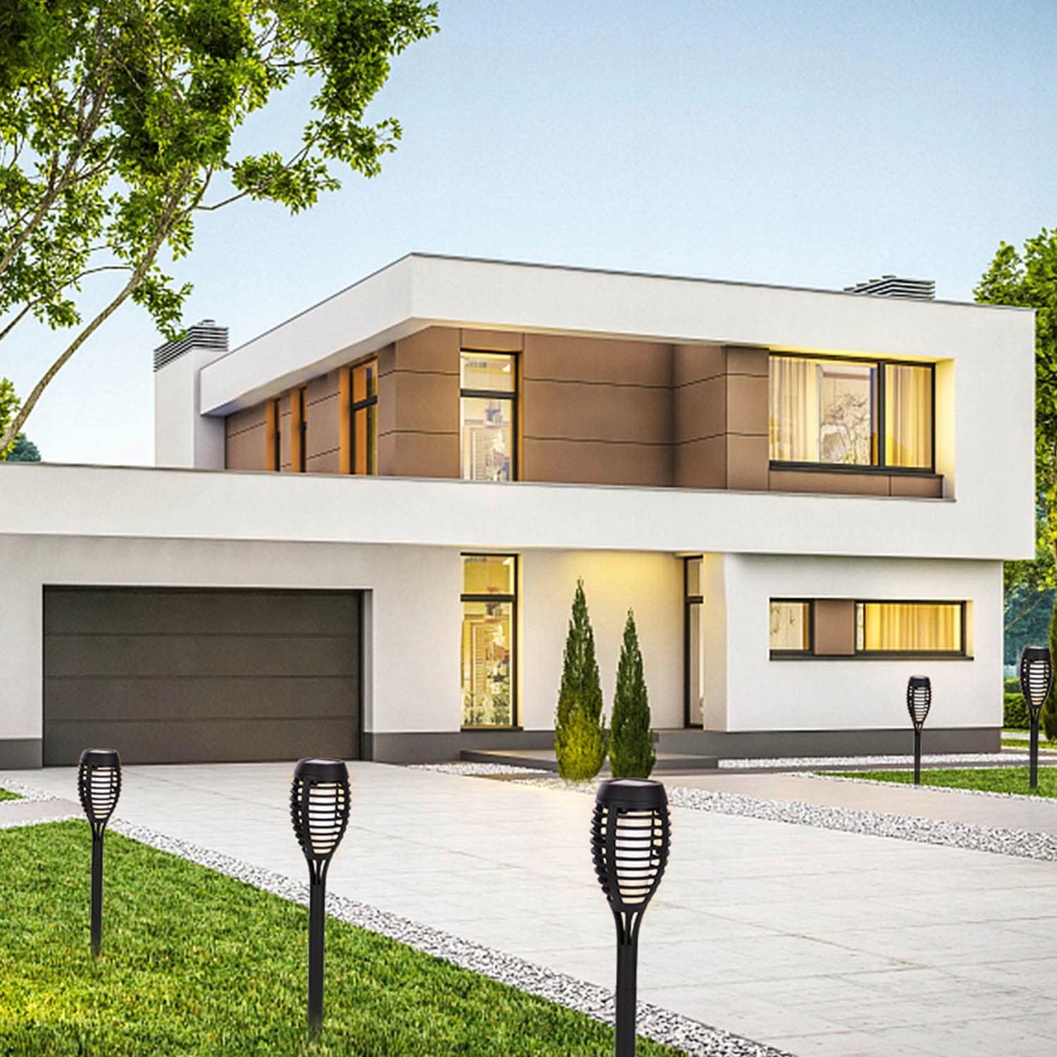 LAMPA SOLARNA LED LATARNIA POCHODNIA WBIJANA PŁOMIEŃ DUŻA Długość wbijanego grota 10.5 cm