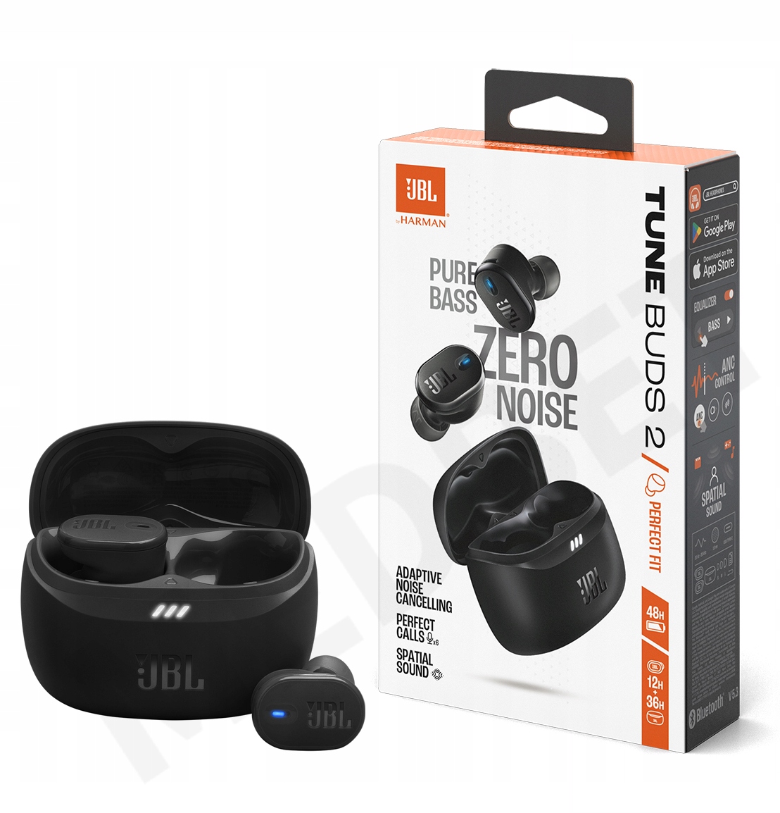 Słuchawki Dokanałowe Jbl Tune Buds 2 Anc Mikrofon Czarne