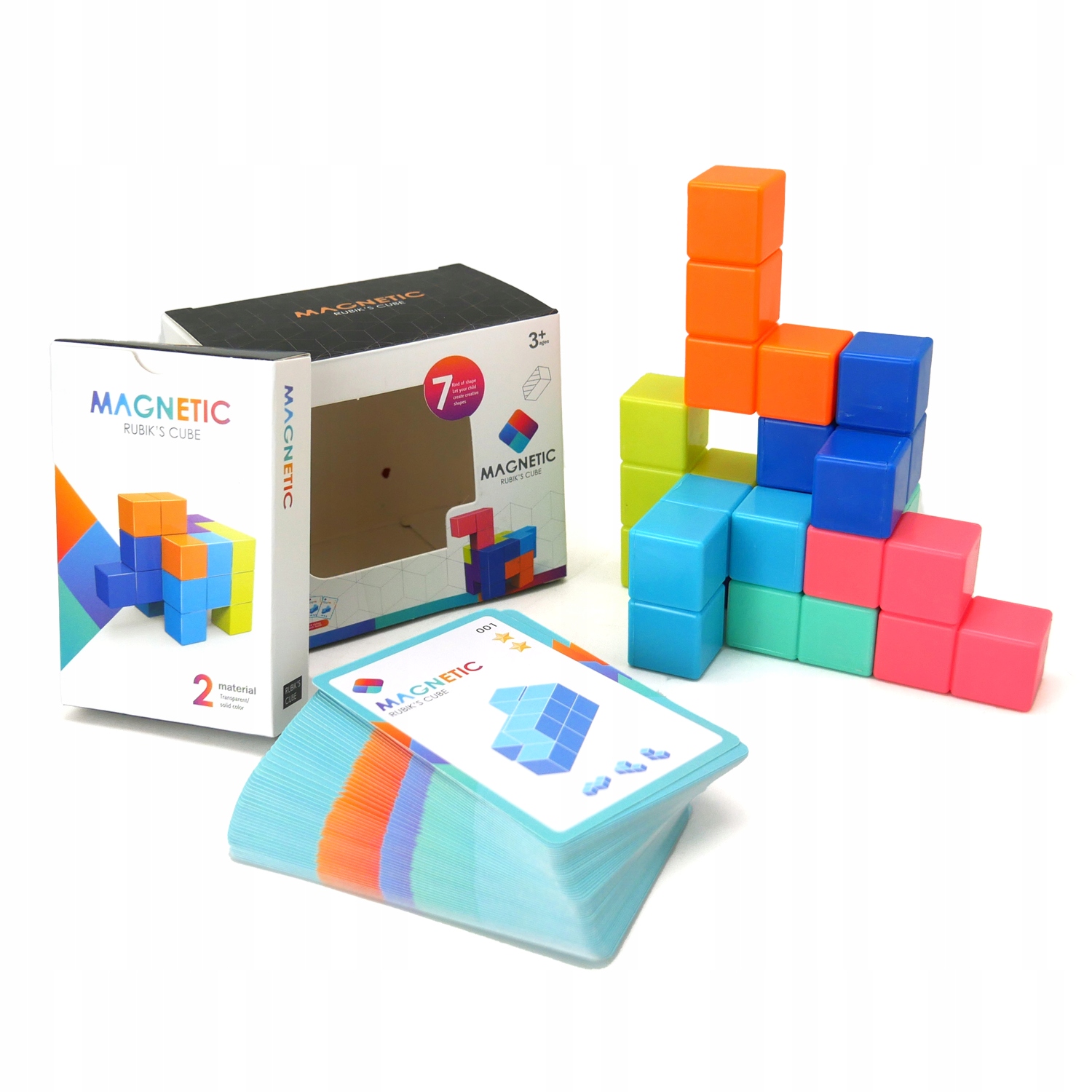 MAGNETYCZNA KOSTKA LOGICZNA PUZZLE magiczna ANTYSTRESOWA UKŁADANKA ZESTAW Wiek dziecka 8 lat +