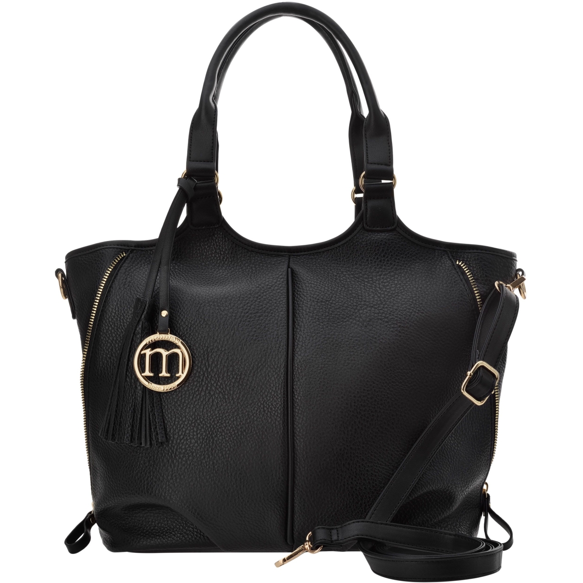 Taška Shopper Bag Dámská Kabelka Prostorná Přes Rameno Městská Černá Monnari