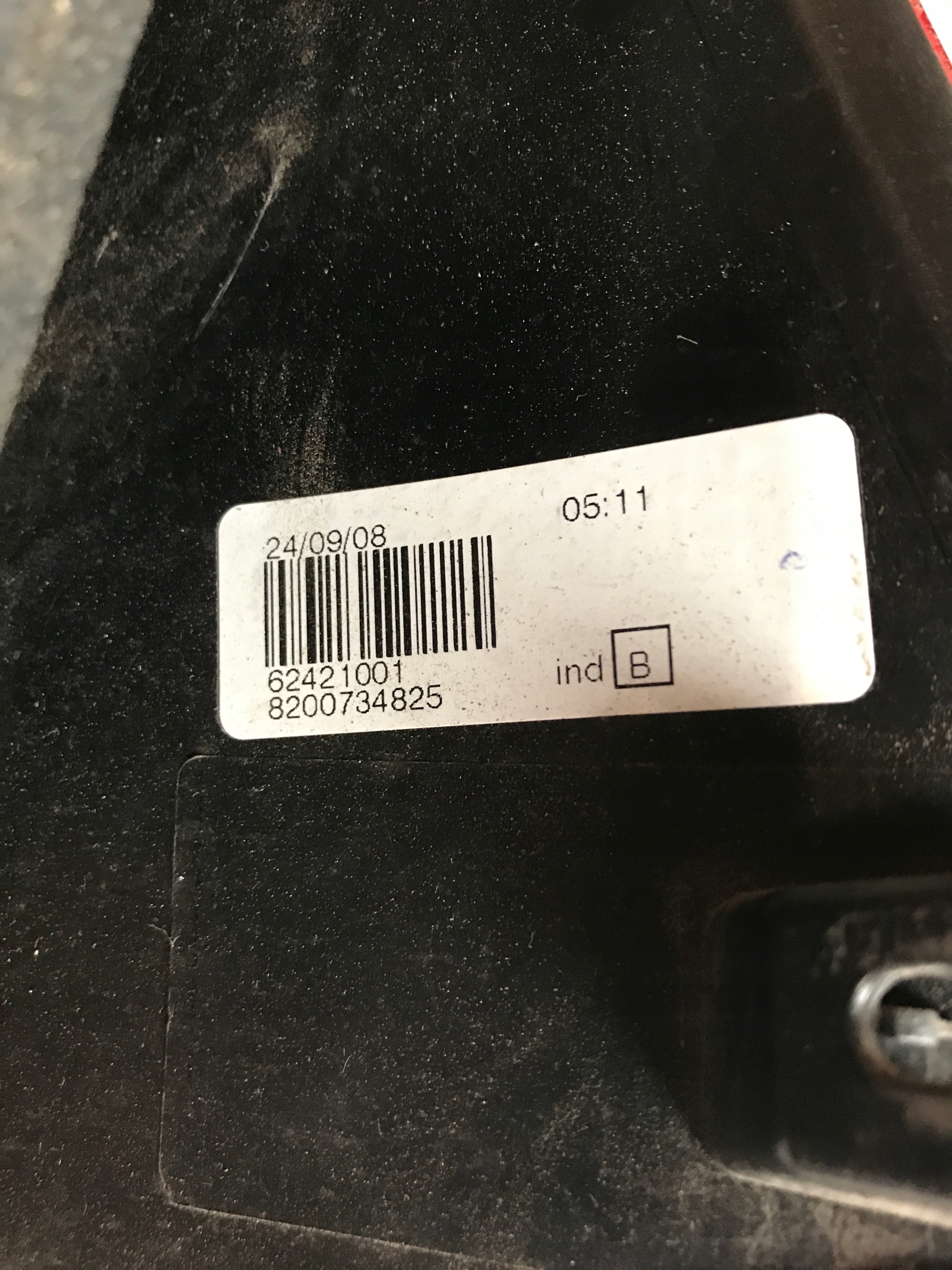 light left rear part EUROPA DACIA SANDERO 8200734825