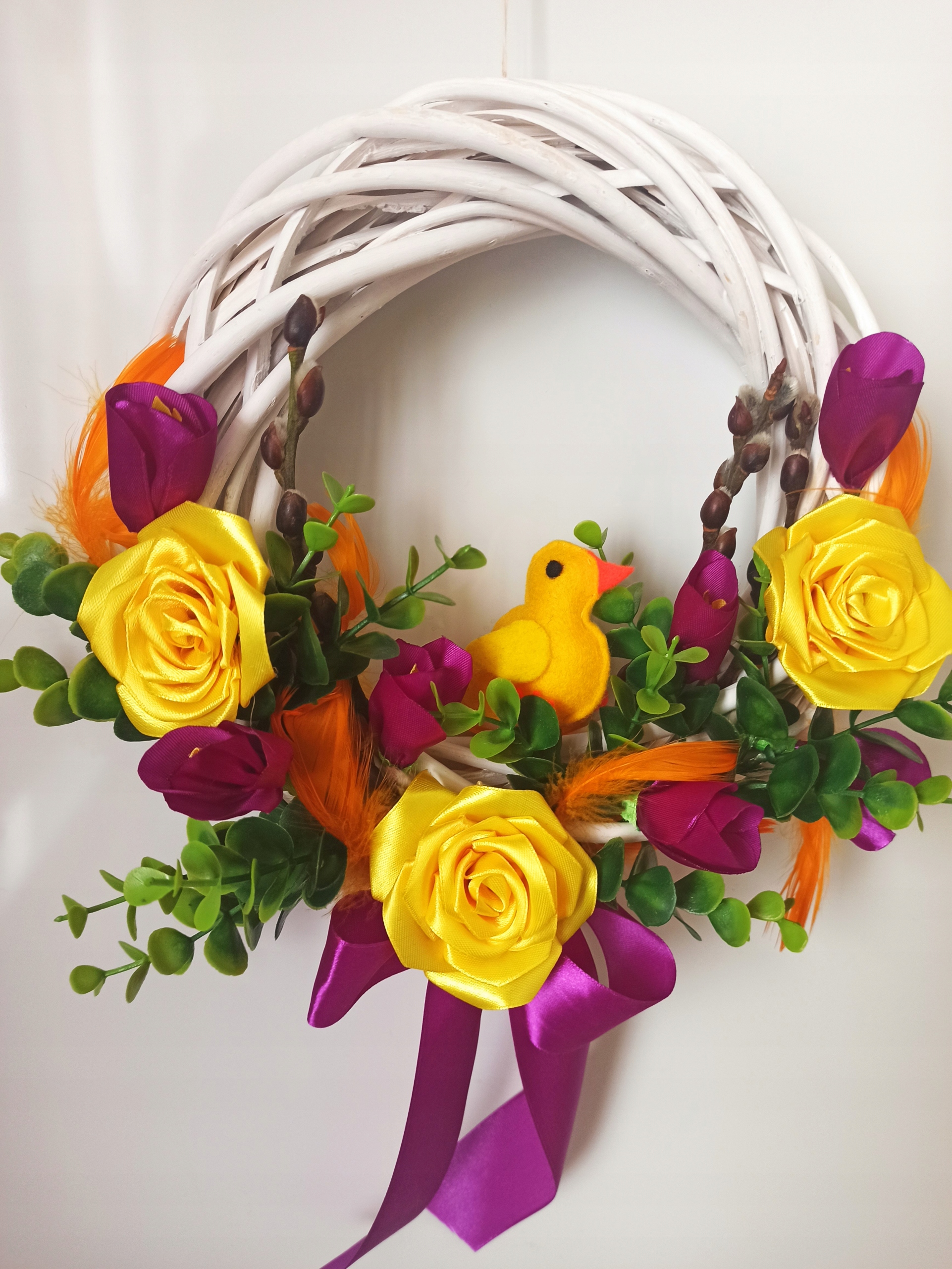 Dekorace věnec s kuřátkem [W7]