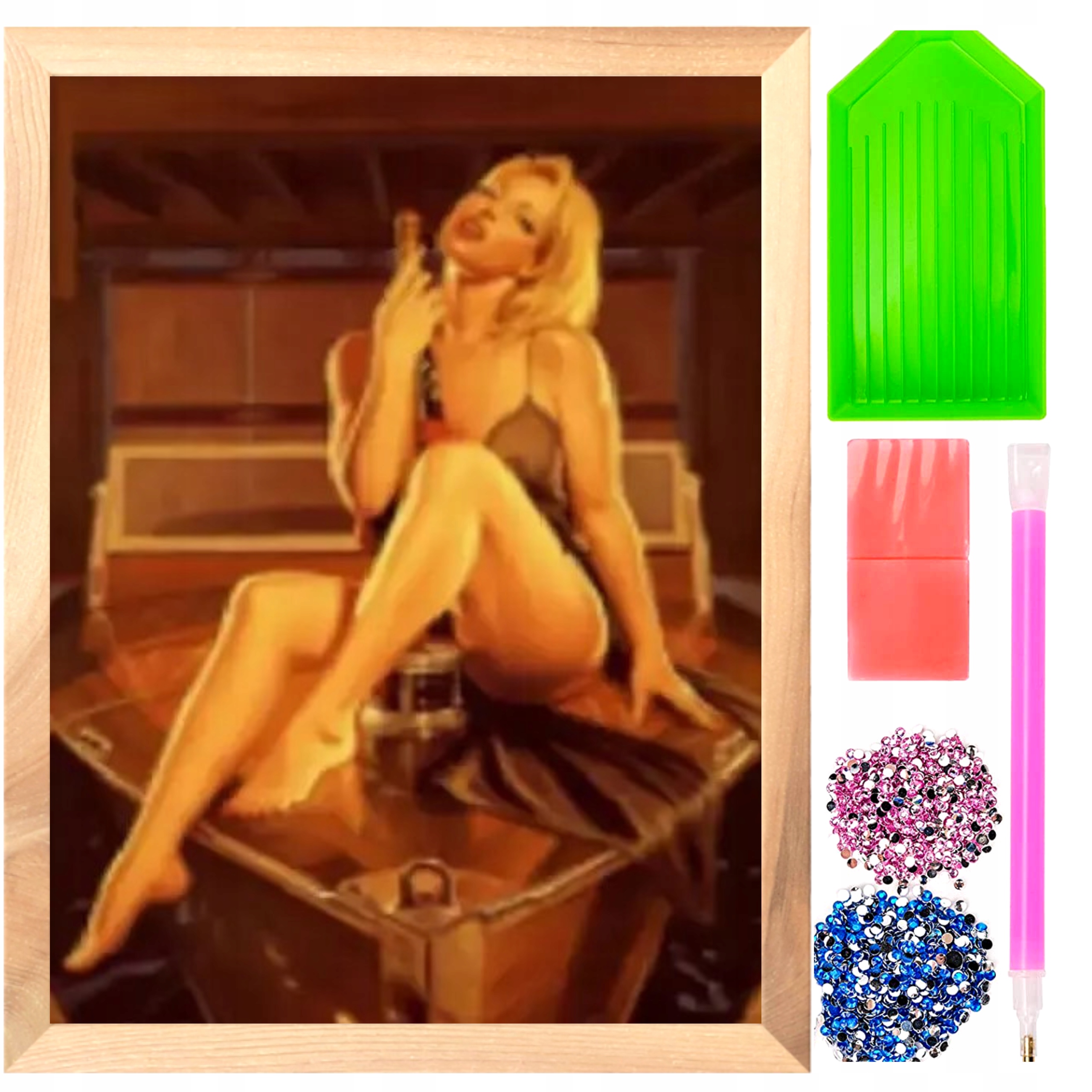 Haft Diamentowy Kobieta Ramka Diamond Paiting Mozaika Zestaw 5D