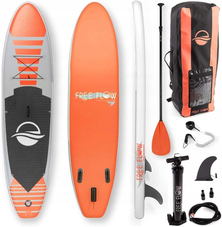 Sup Deska Surfingowa Paddle Board Do Pływania Duży Zestaw Pomarańczowa