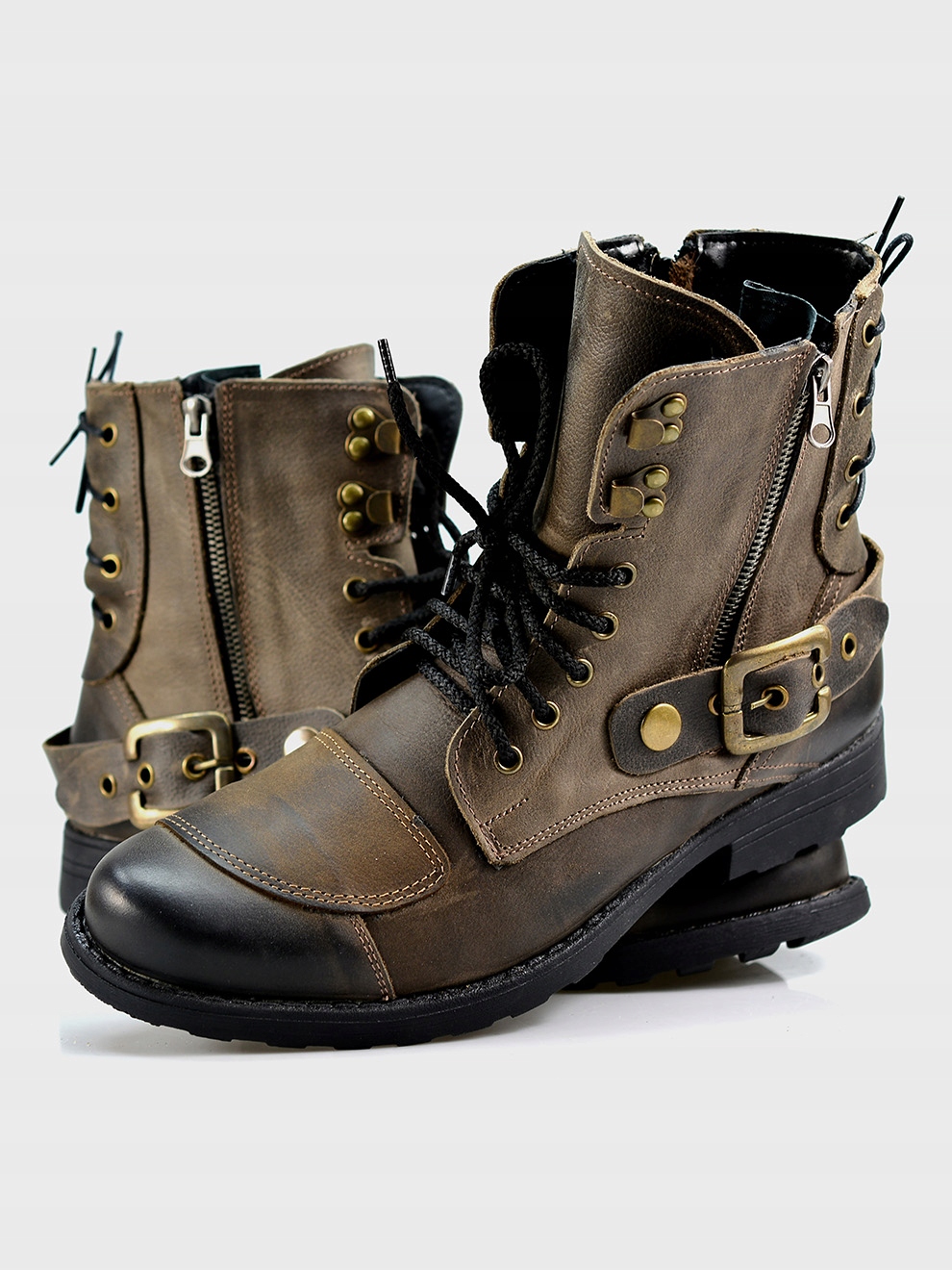 Skórzane Buty Motocyklowe All Ride Chad brązowe 46 Rodzaj Męskie