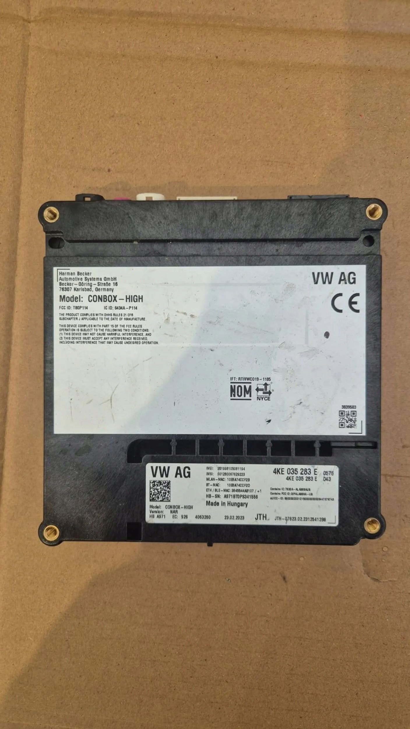 Audi Moduł wzywania pomocy 4K5035283E Numer katalogowy producenta 4K5035283E