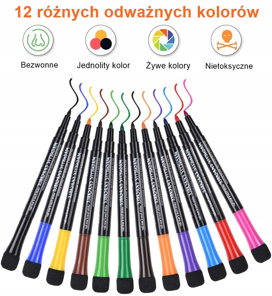 ZESTAW MARKERÓW DO TABLIC SUCHOŚCIERALNYCH +GRATIS Rodzaj tablicy inne