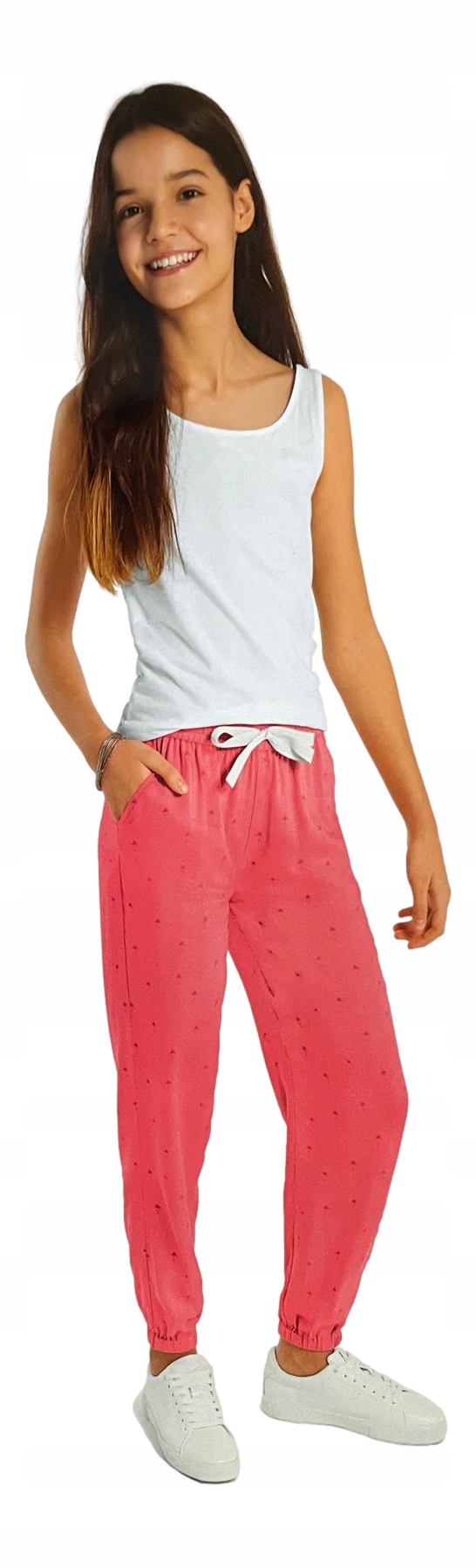 Letnie Spodnie wiskoza HAREMKI róż *152