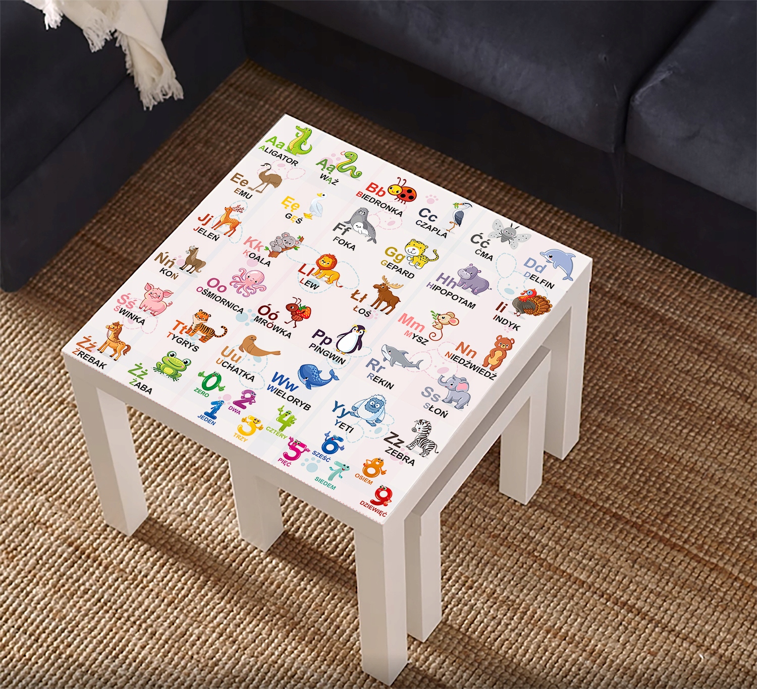 NAKLEJKA na stolik IKEA 55x55 OKLEINA EDUKACYJNA EAN (GTIN) 5904024844624