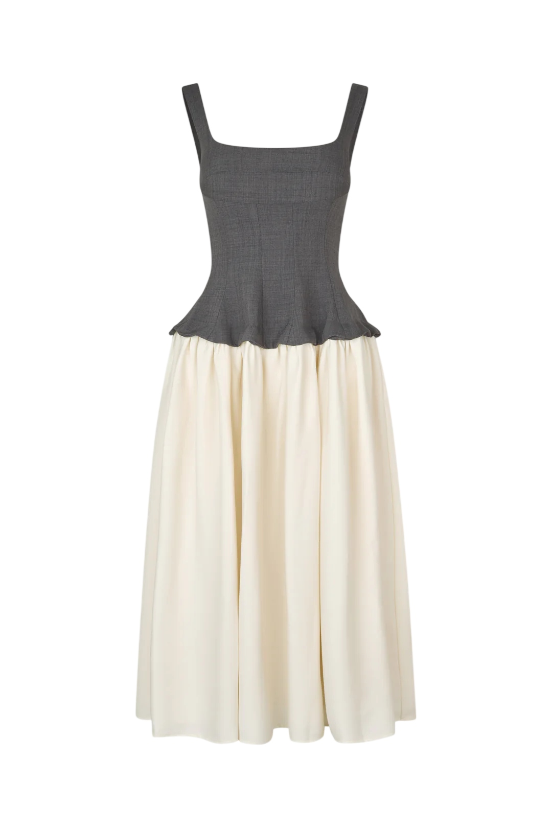 Šaty Stine Goya Corset Long Dress Day melange grey/cream vel. M