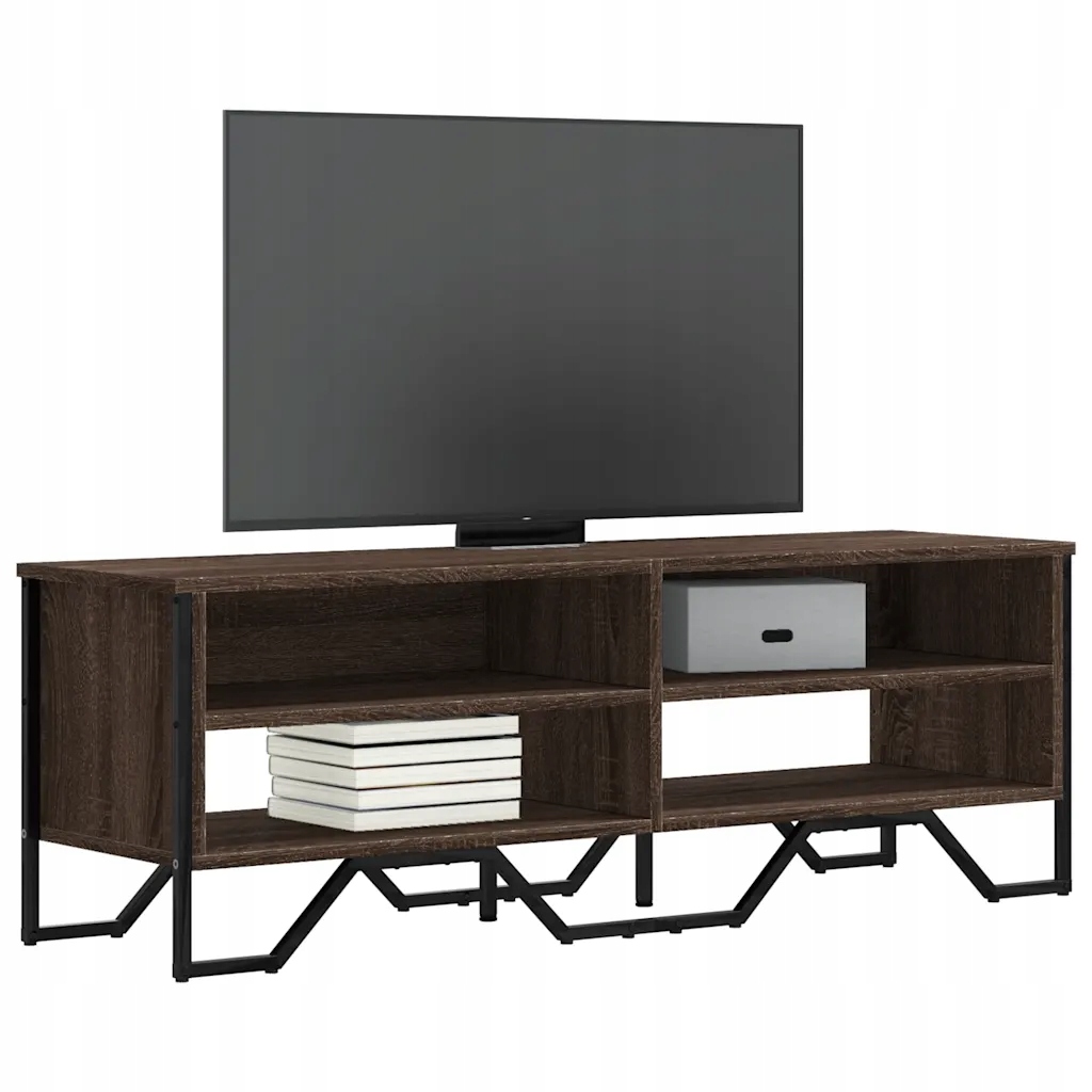 Tv skříňka hnědý dub 122 x 34 x 41 cm kompozitní dřevo Hnědá 848573