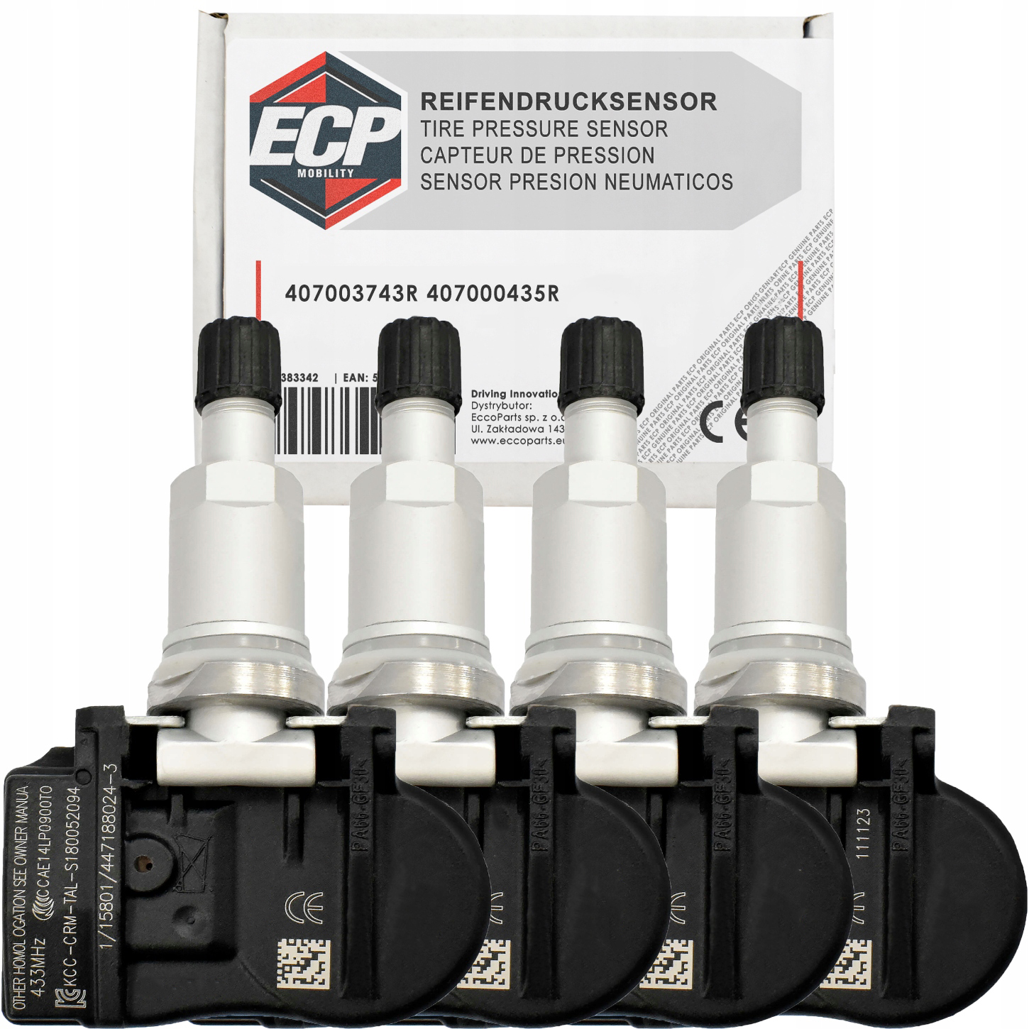4x Senzor Tlaku Pneumatík Tpms 407003743R Renault Scenic III Zoe Fluence