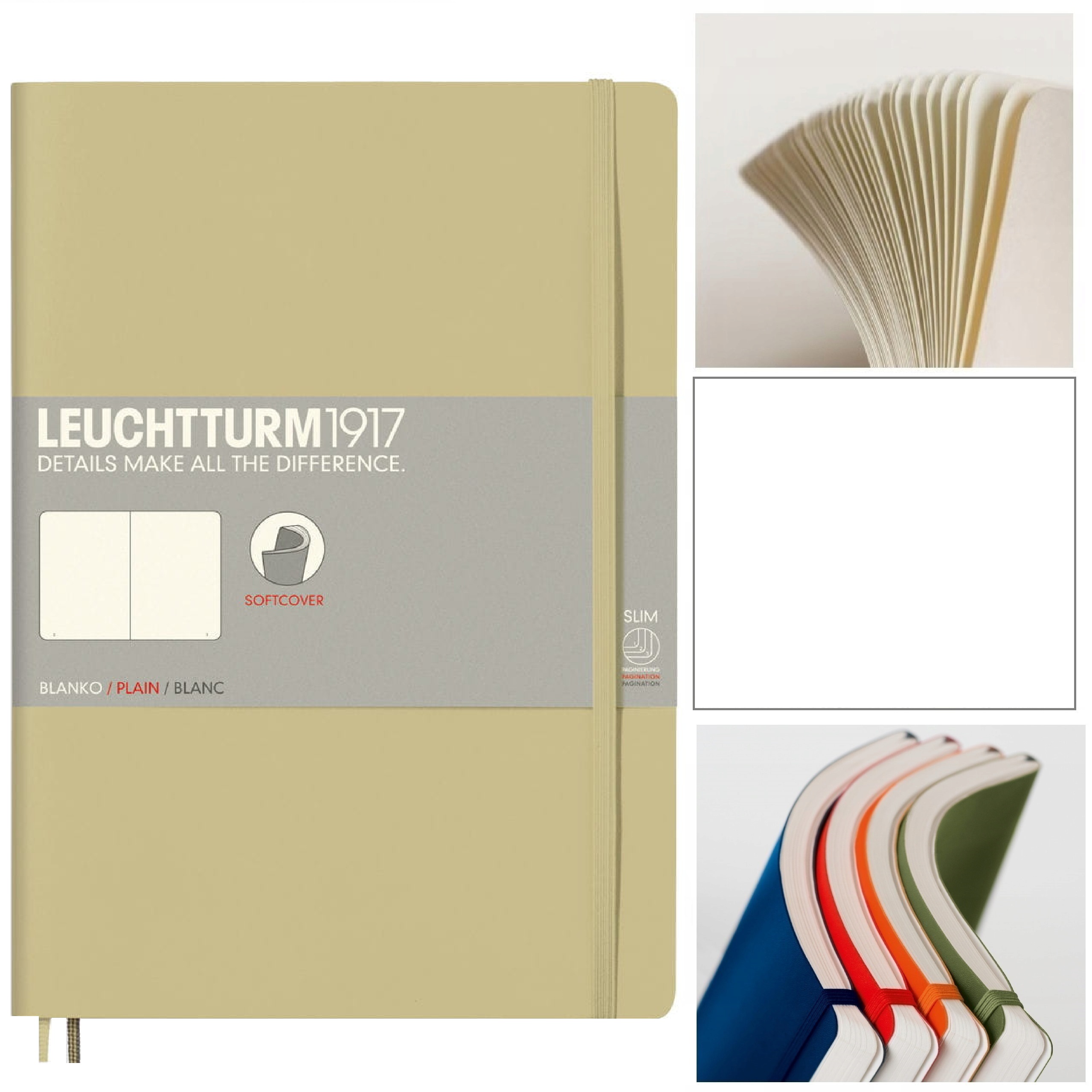 LEUCHTTURM1917 Notatnik Notes B5 Gładki miękka oprawa szkicownik Piaskowy