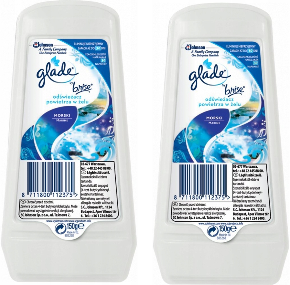 

Odświeżacz powietrza glade Morski żel 150g x 2