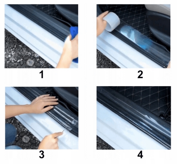 Folia Taśma Bezbarwna na progi 5 metrów szer 30 mm Długość 5 cm