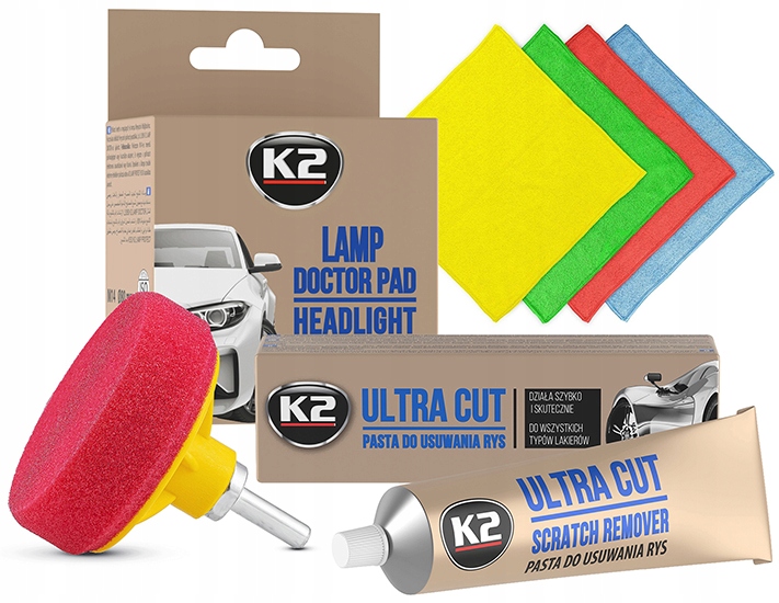 

K2 Zestaw Do Usuwania Rys Pasta Pad Mikrofibry