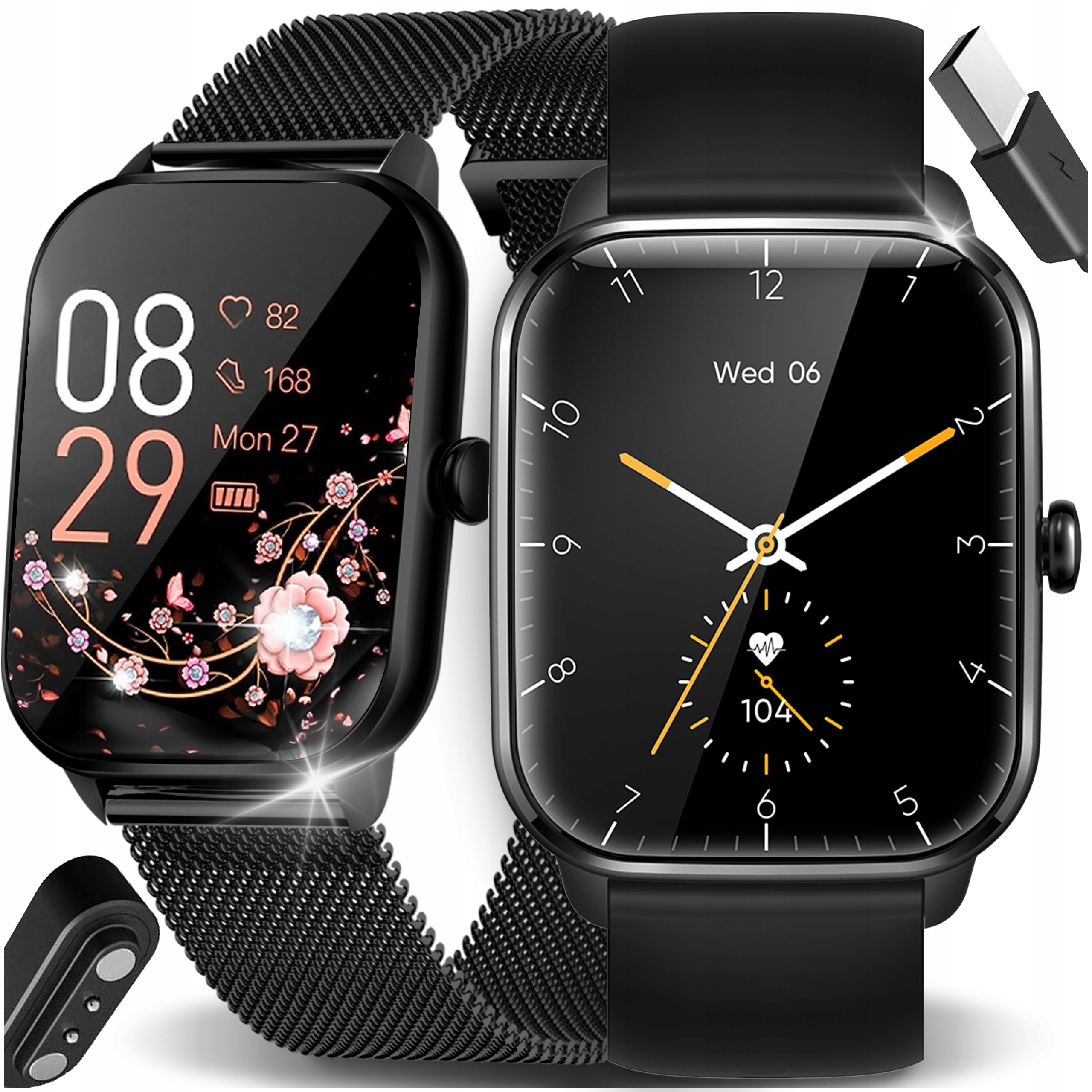 SMARTWATCH ZEGAREK DAMSKI MENU POLSKIE SPORT PULS ROZMOWY SMART WATCH PL Stan opakowania oryginalne