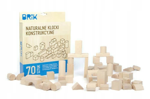 Klocki drewniane 70szt natural POLSKIE Montessori